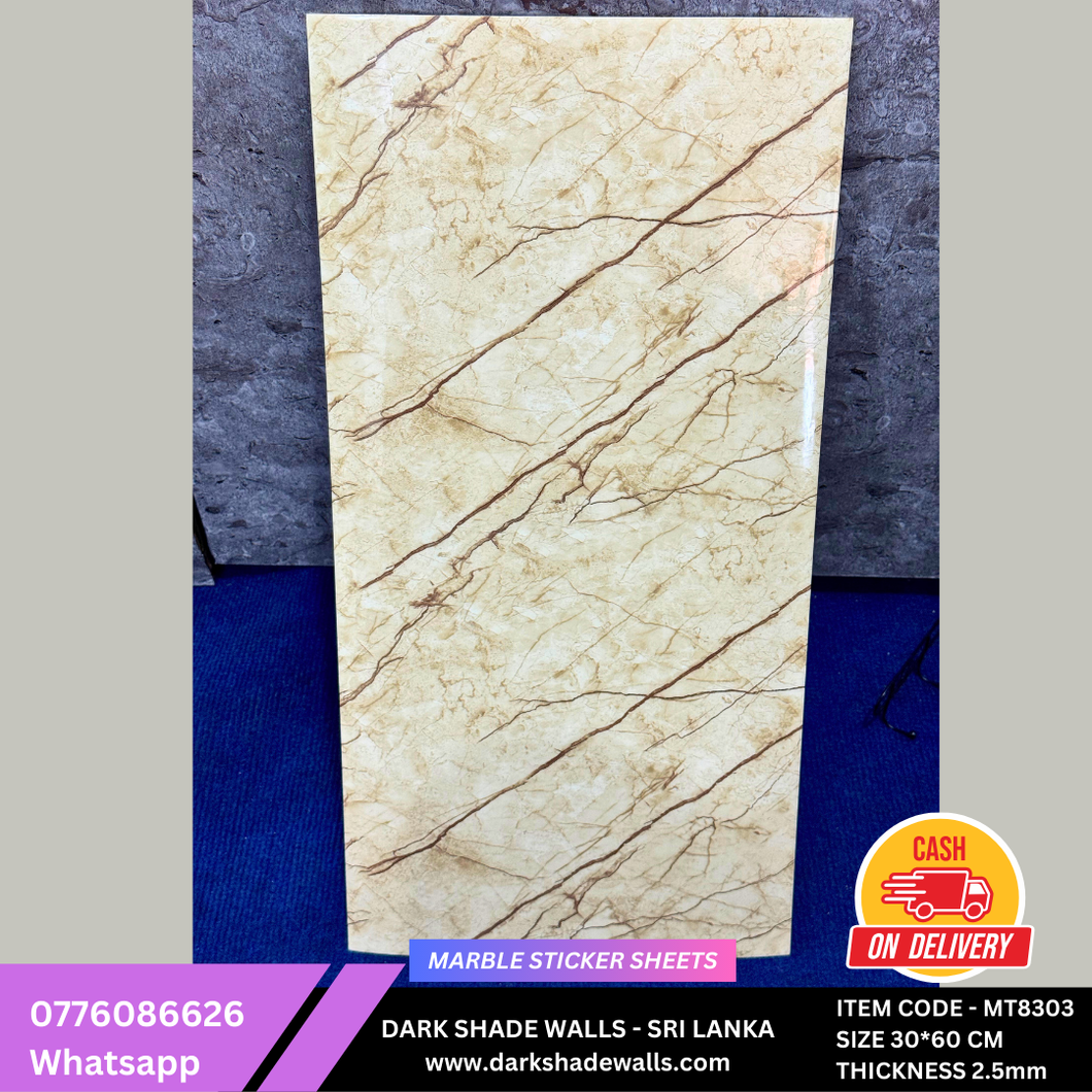 3D MARBLE STICKER SHEET - ITEMCODE MT8303 - (Size 60cm * 30cm)