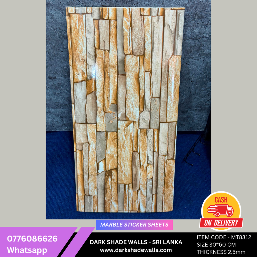 3D MARBLE STICKER SHEET - ITEMCODE MT8312 - (Size 60cm * 30cm)